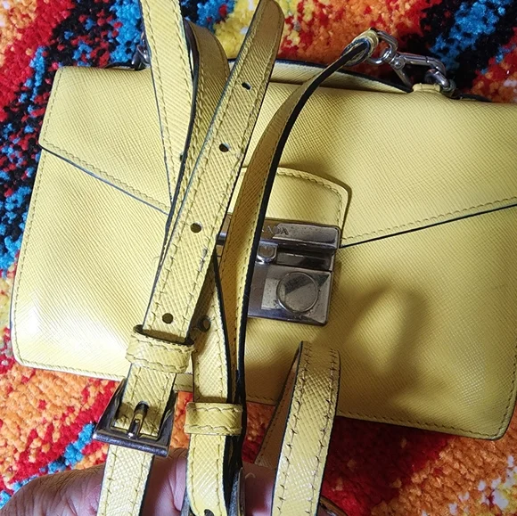 Authentic Prada Saffiano Top Handle Bag Or Crossbody Bag - Picture 9 of 16